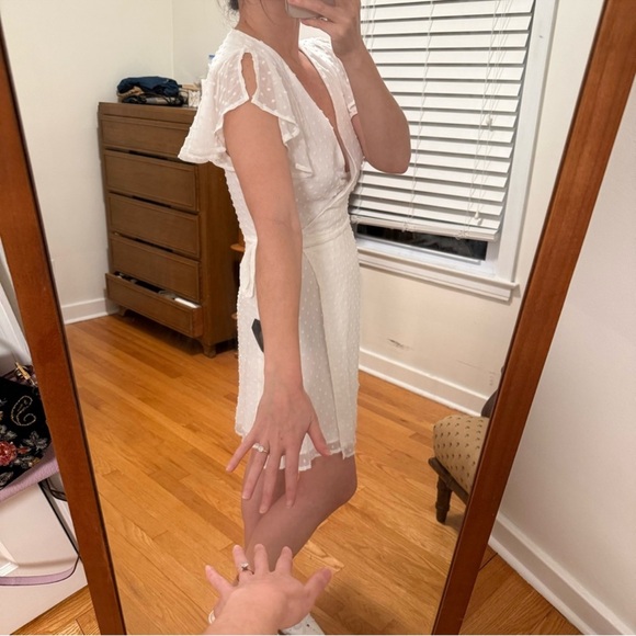 Lulus Flutter Sleeve Wrap Mini Dress - Picture 8 of 8
